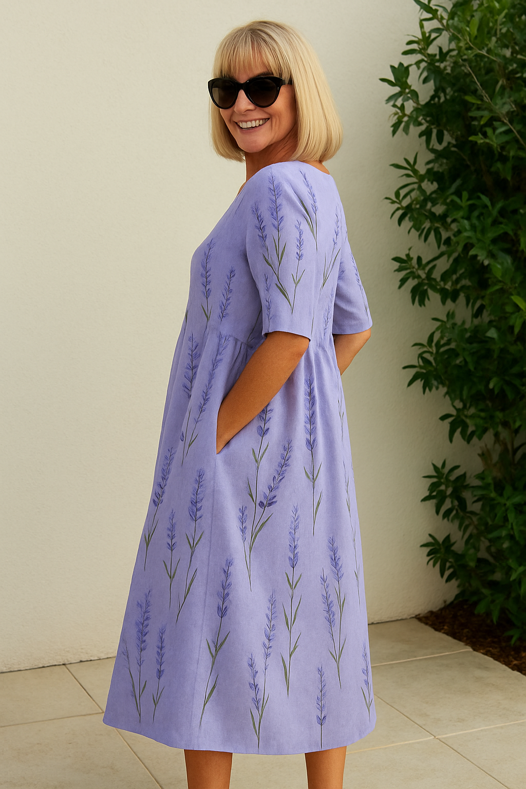 Elize - Ontspannen Midi-jurk - Moeiteloze Elegantie, Dagelijks Comfort