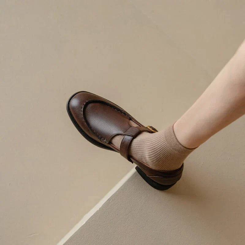 Nancy | Retro-geïnspireerde Leren Schoenen